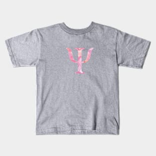 Pink Psi Watercolor Letter Kids T-Shirt